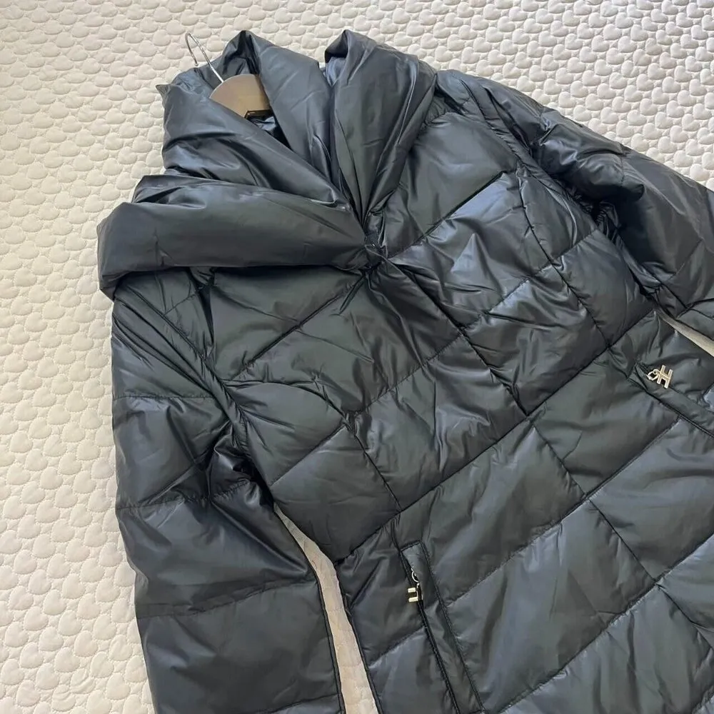 NWT Elisabetta Franchi Black Down Jacket With Hood SZ 42 M Removable sleeves Size M - Image 5