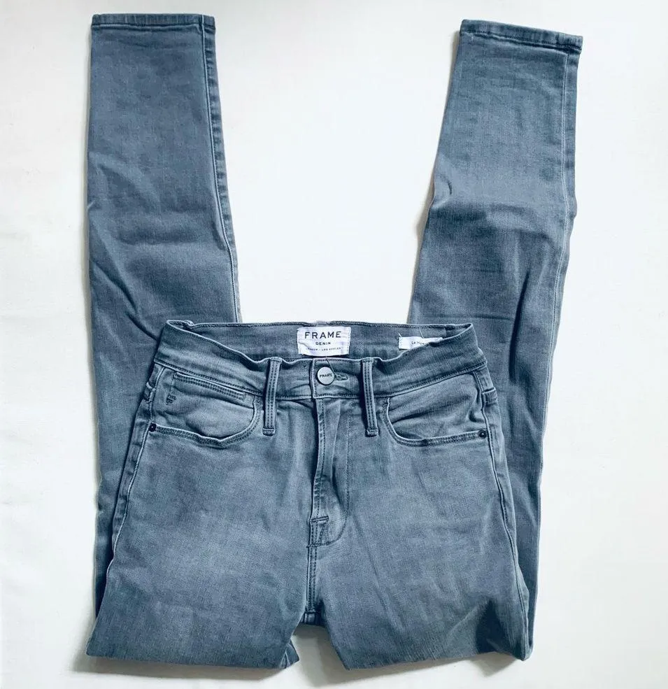 Frame Denim Gray Le High Skinny Jeans Size 24 - Image 9