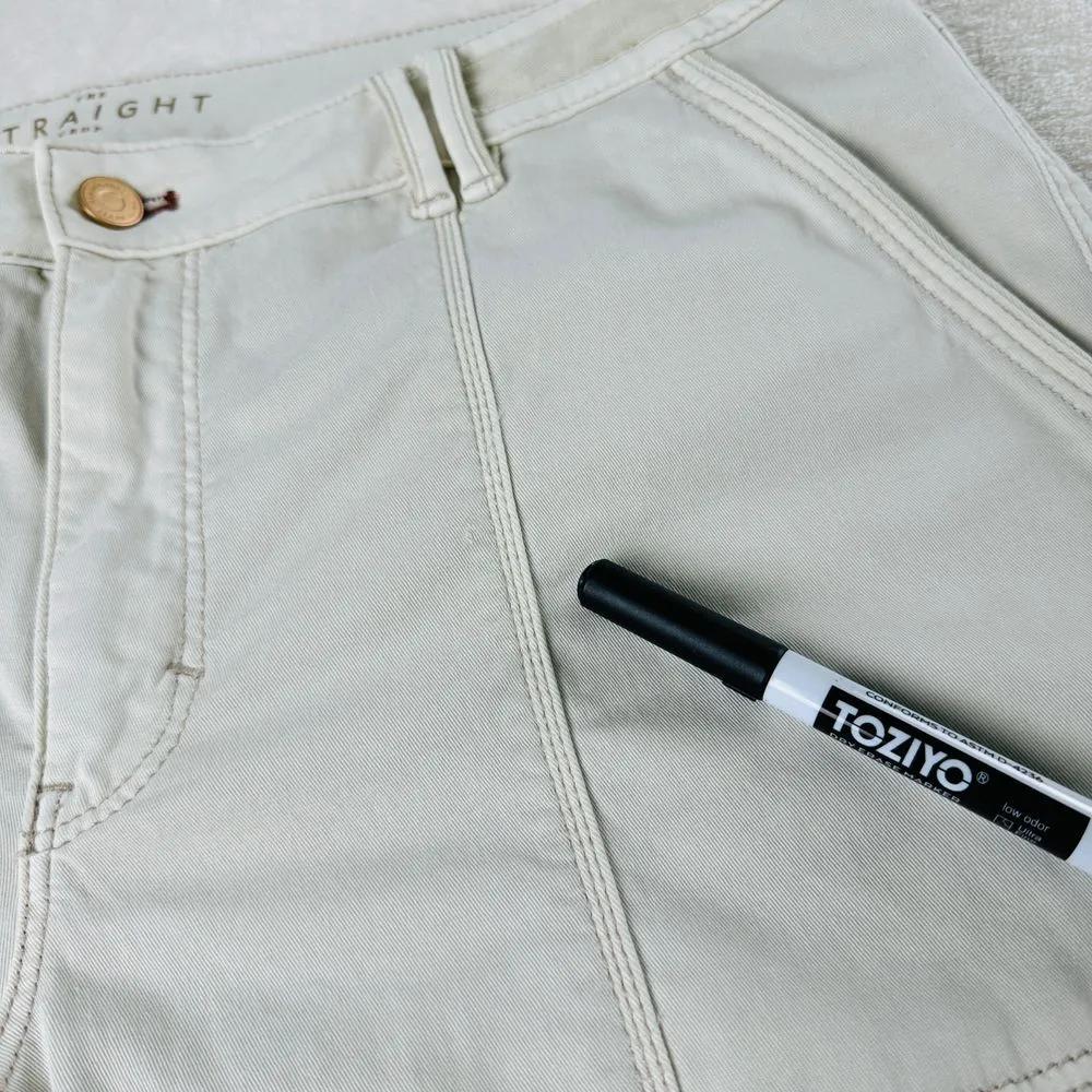 White House Black Market The Straight Crop Pants Womens 14 Cream Utility Outdoor - Image 9