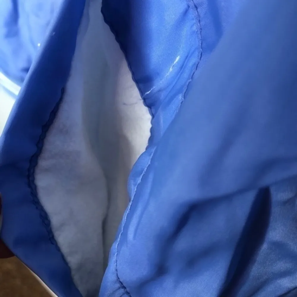 Vintage blue zip up bomber varsity jacket stripes Size M - Image 3