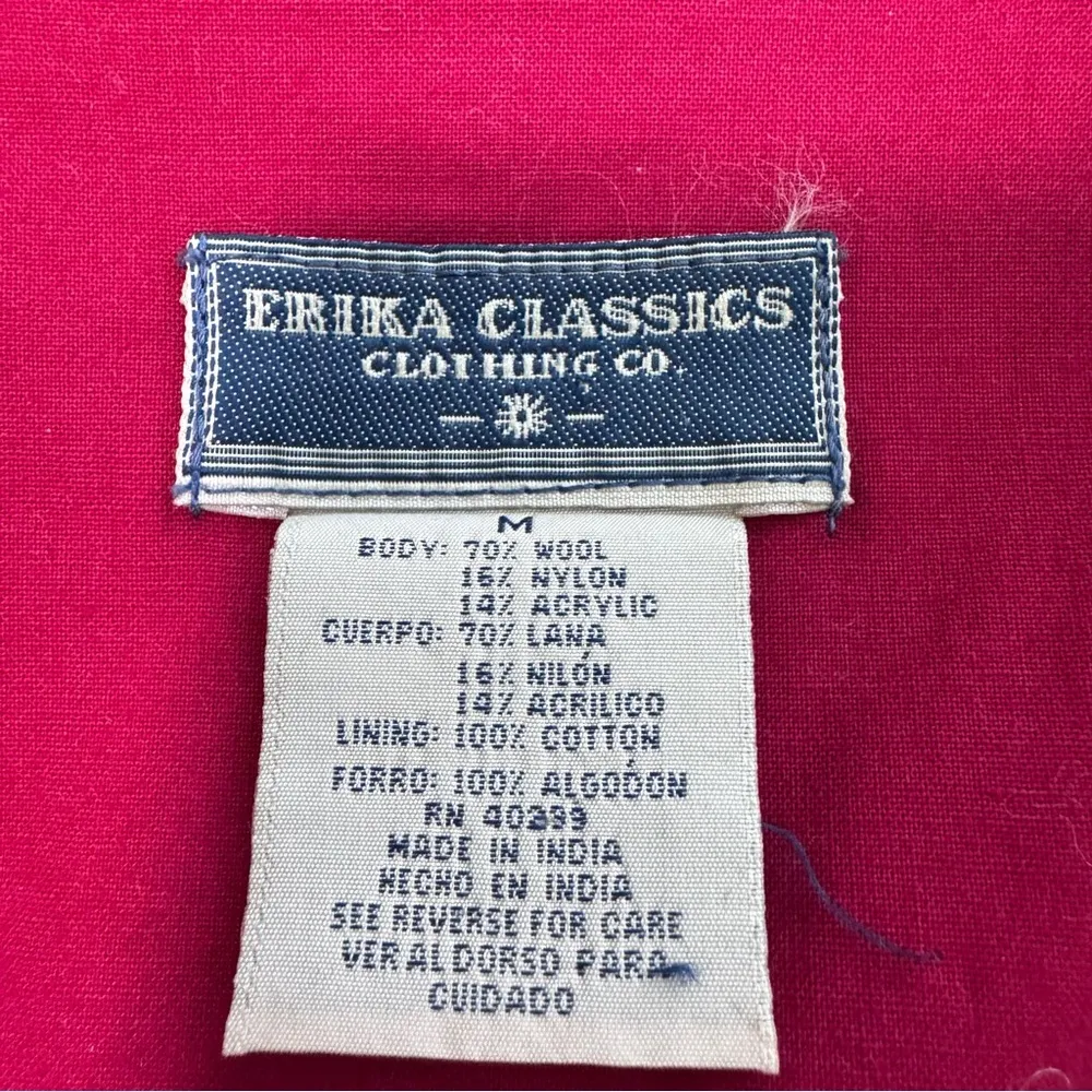 Erika Classics Clothing Company Christmas Holiday Wool Vest Santa Carolers Red - Image 6