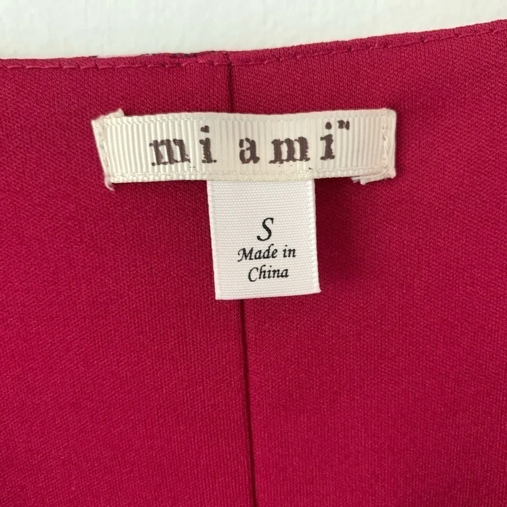 Mi Ami Francesca’s Women’s Dark Red Floral Print Long Sleeve Dress in Size S - Image 3