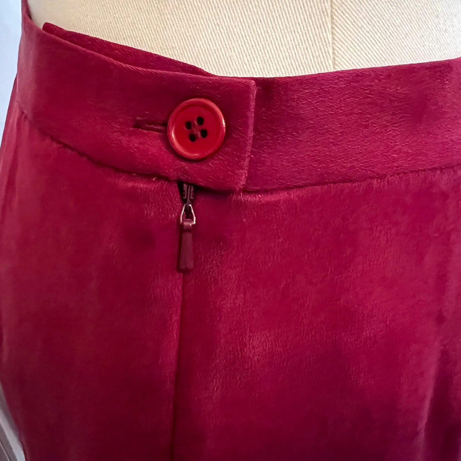 Vintage Silk Skirt Suit Set Morgan Taylor Jacket Burgundy Office Power Suit 10P - Image 7