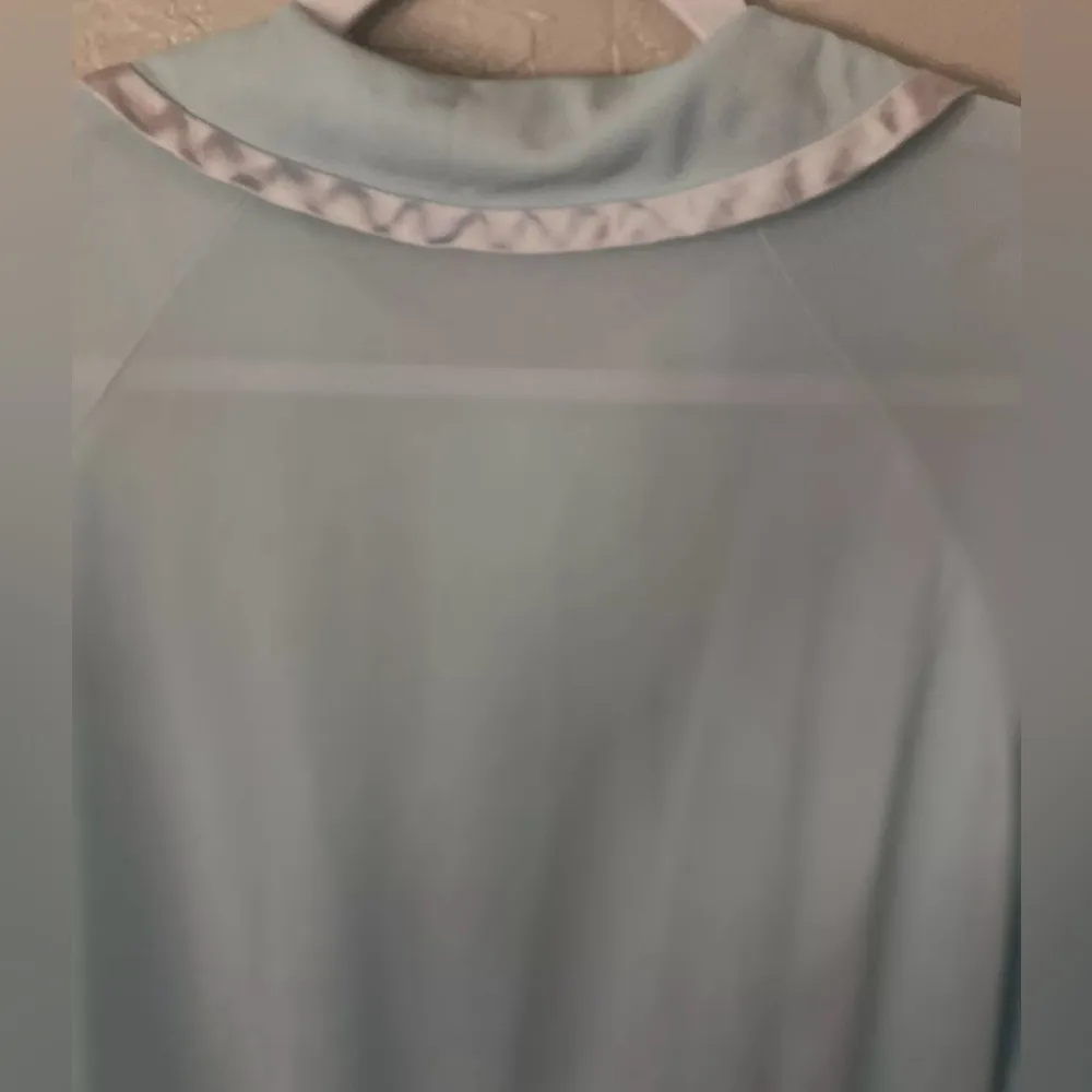 Vintage Gossard Artemis Nightgown Womens Medium Ice Blue Nylon Robe Button Up - Image 11