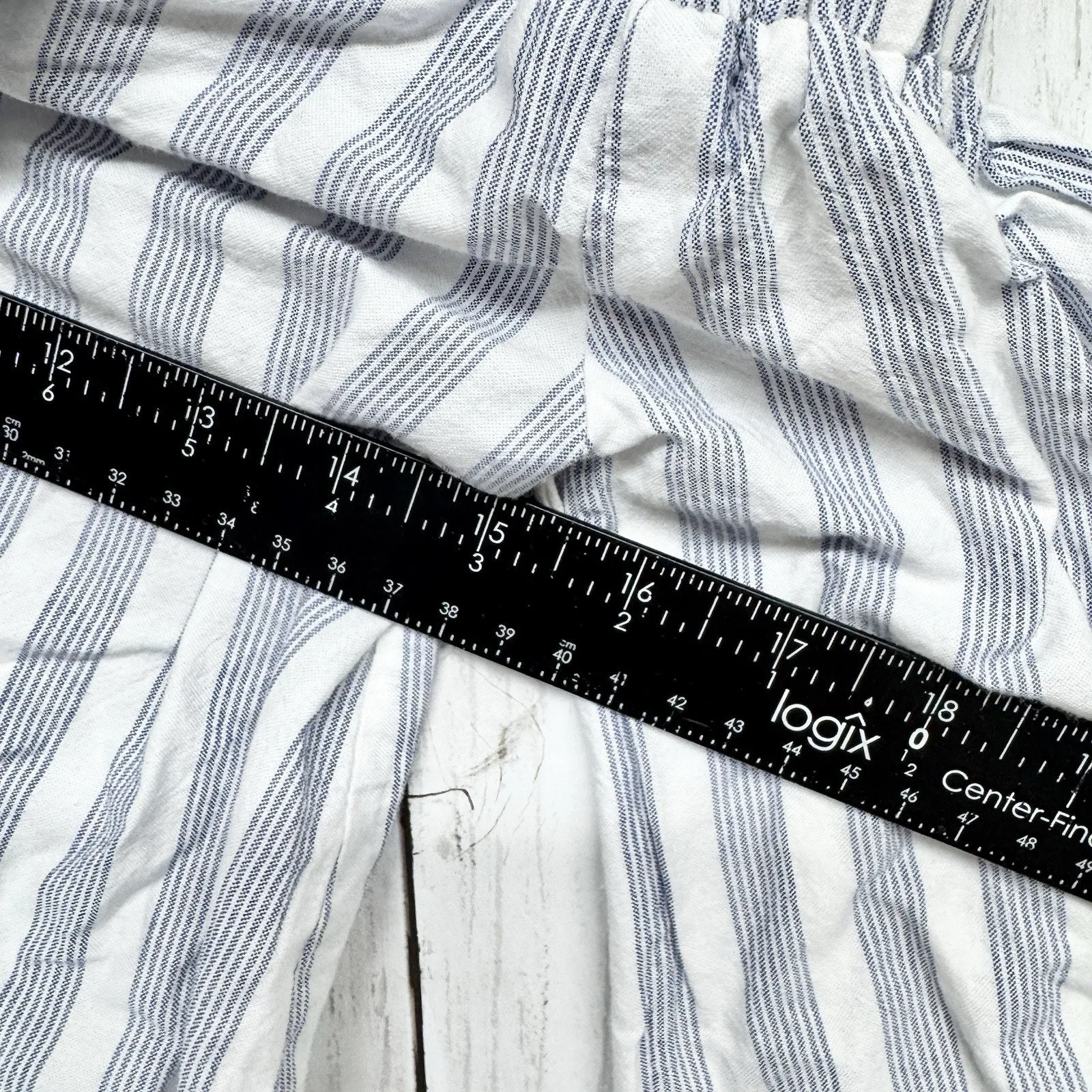 Maeve Shirt Women Size XS Stripe Off the Shoulder Tie Neck 3/4 Sleeve Blouse - Image 5