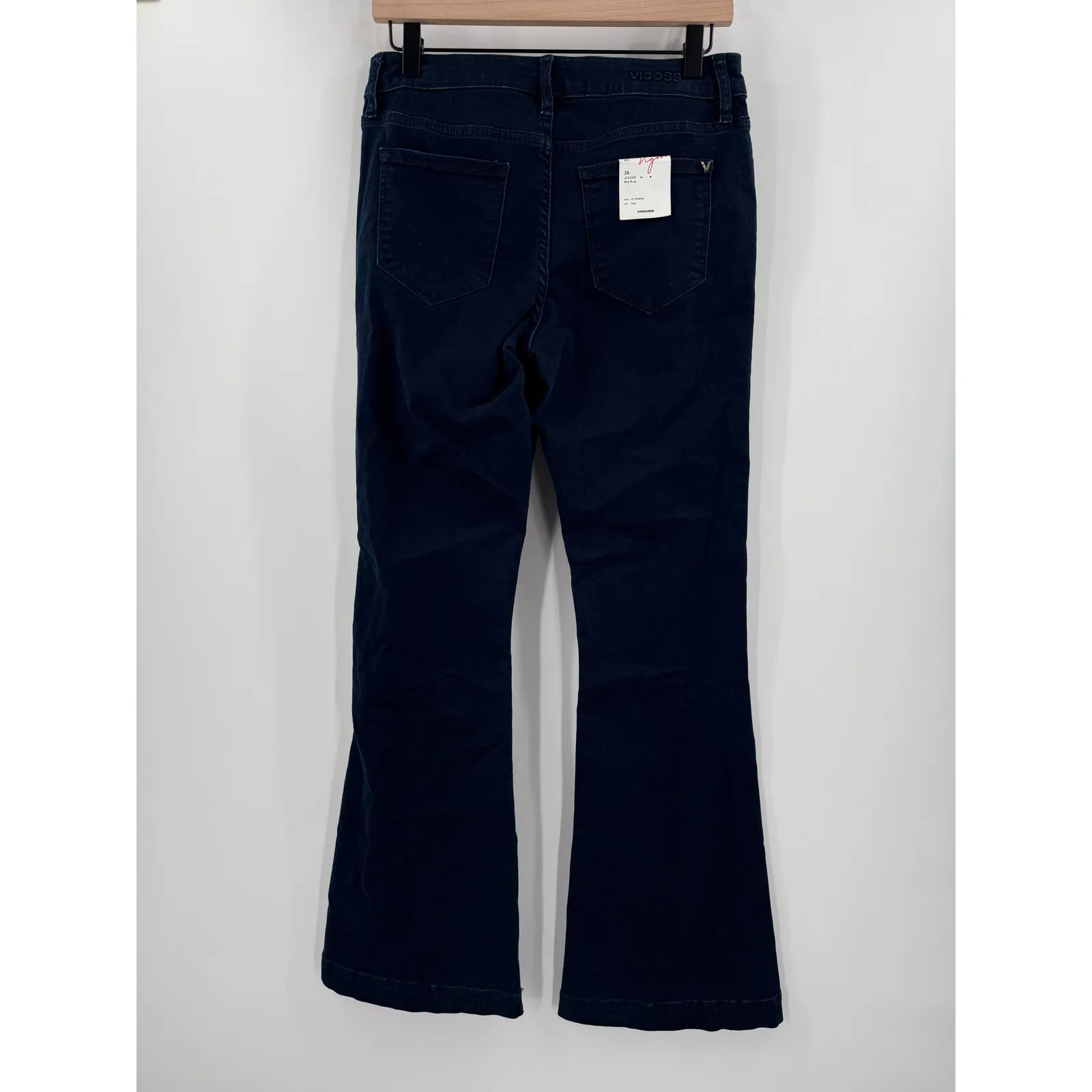 VIGOSS Denim Jeans SZ 26 Marley Mid Rise Flare Trouser NWT Cotton Stretch Indigo - Image 16