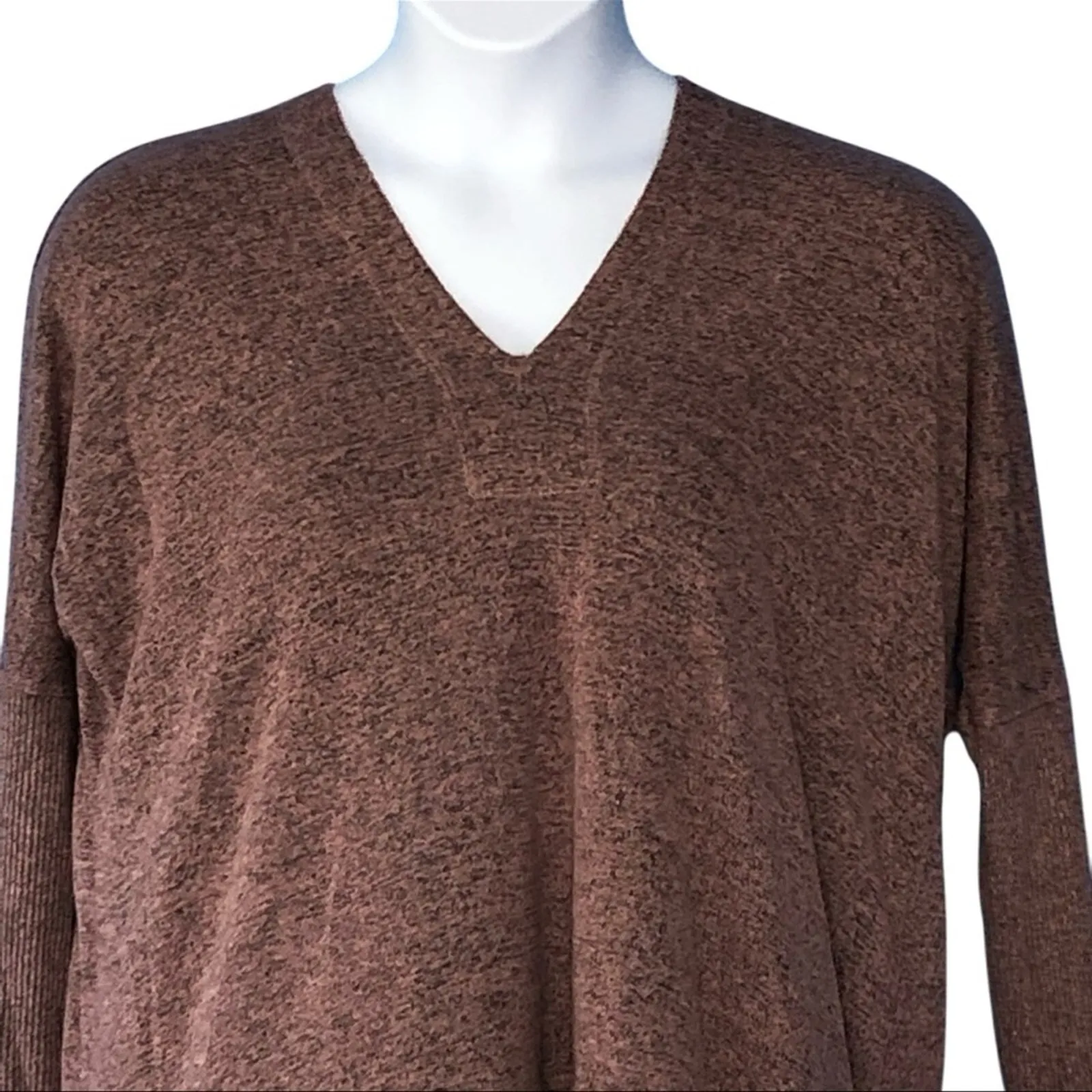 Miss Chievous Oversized V-Neck Sweater Medium | Marbled Pink Purple Pullover - Image 9