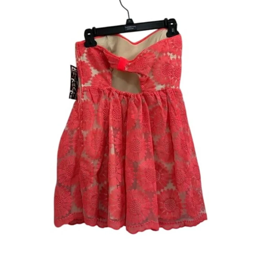Trixxi Floral Print Lace Dress Sweetheart Neck Keyhole Back Strapless Sz 3 NWT - Image 8