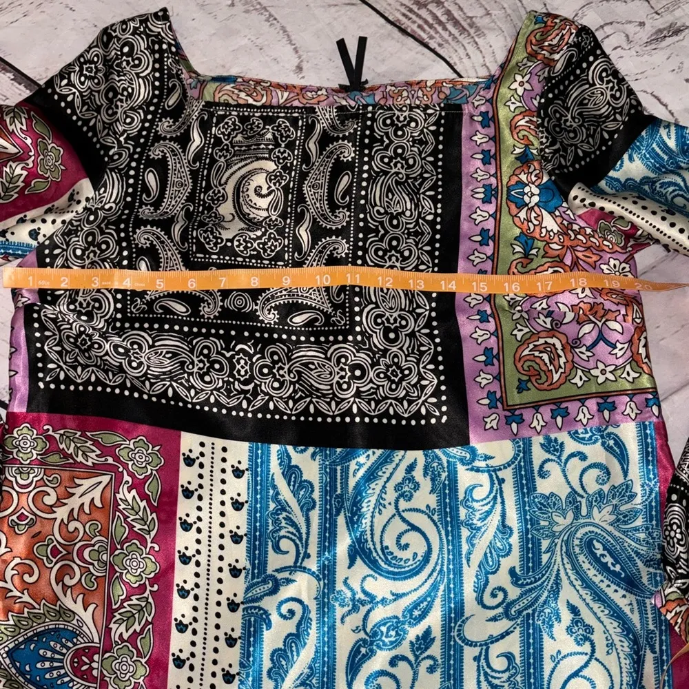 LAPIS SMALL Colorful Paisley and Floral Long Sleeve Dress - Image 8