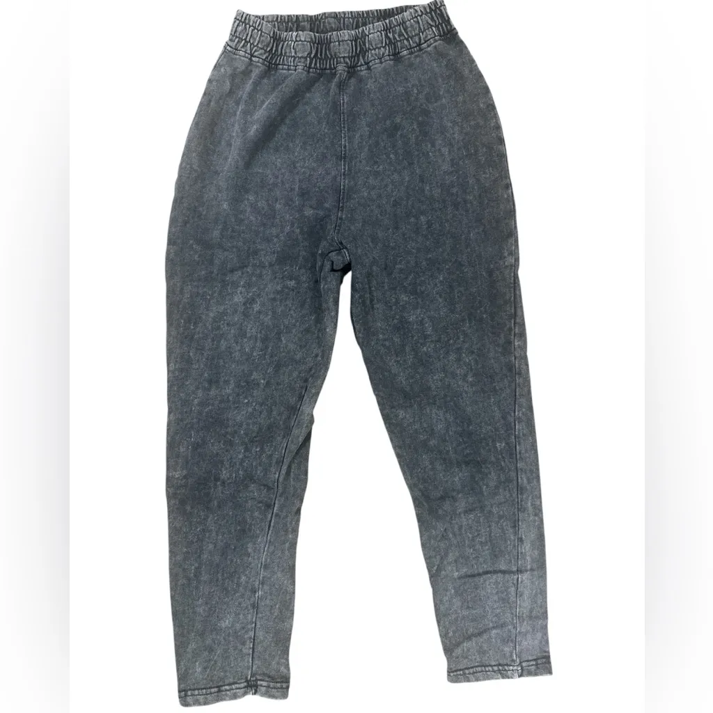 Missguided Acid Wash Sweat Pants Black Size 2 - Image 2