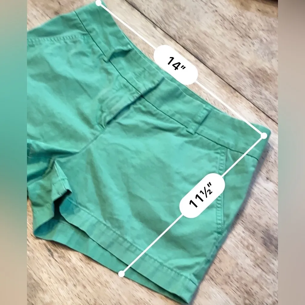 J Crew‎ City Fit Women’s Size 4 Lime Green 100% Cotton Shorts - Image 5
