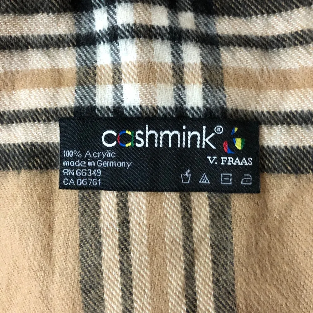 Cashmink V.RASS Plaid 68x11 100% Acrylic Scarf Brown - Image 4
