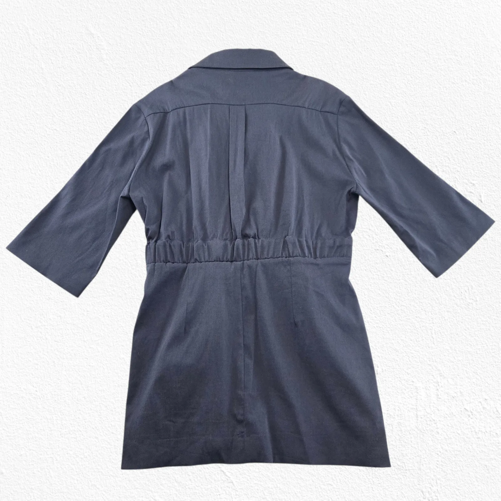 ba&sh Black Belted Utility Shirt Dress French Workwear Cotton Blend Size 1 Small - Image 12