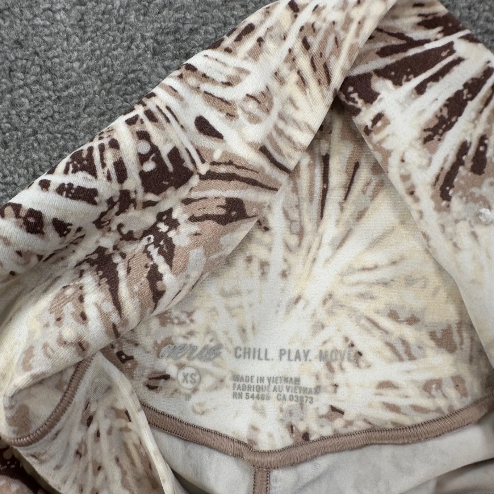 Aerie High Rise Athletic Leggings Size X-Small Brown/Cream 7/8 Length Active Gym - Image 6