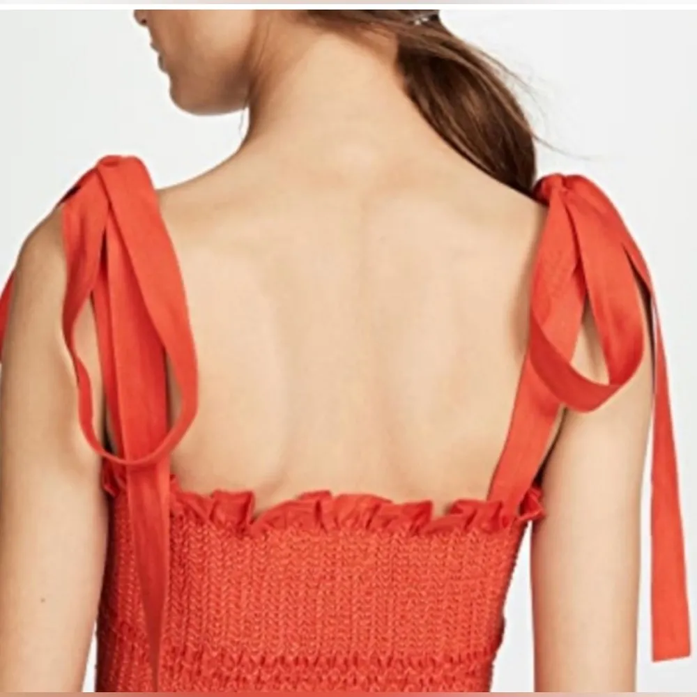 CAPULET McKenna Smocked Bandeau Top, Orange Size M - Image 3