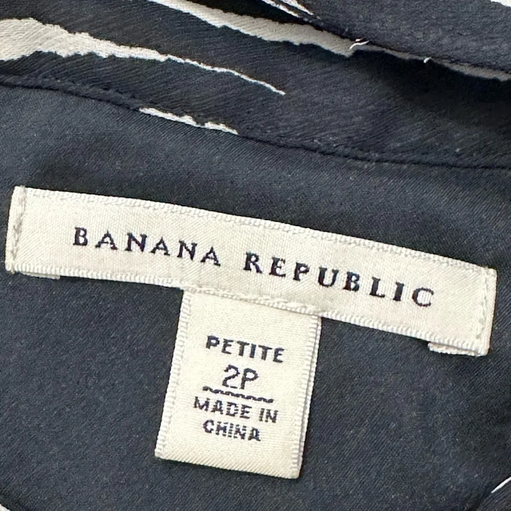 Banana Republic Black White Striped Halter‎ Neck Midi Dress Size 2P - Image 2