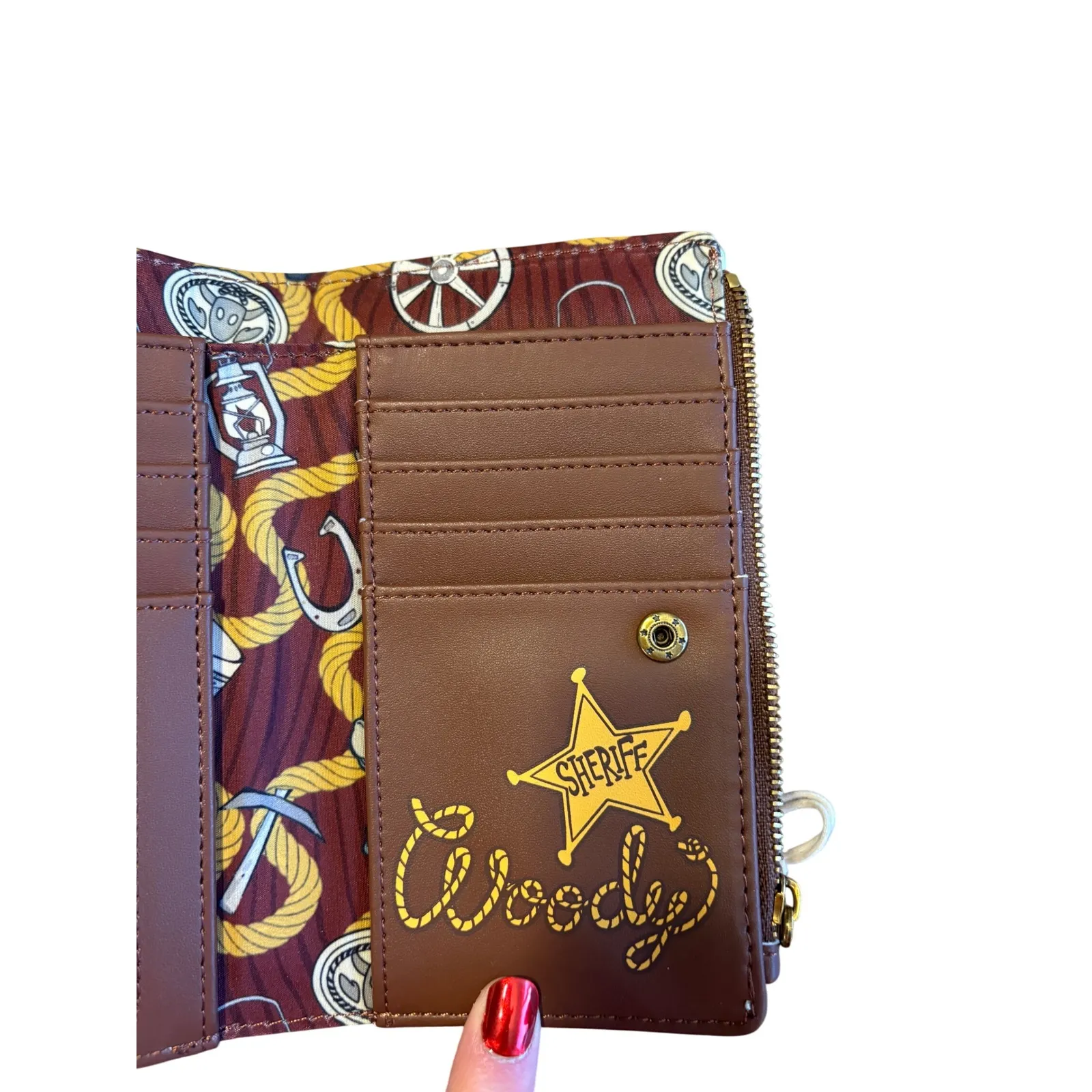 Loungefly Pixar Toy Story Woody Sheriff Flap Wallet NWT - Image 4