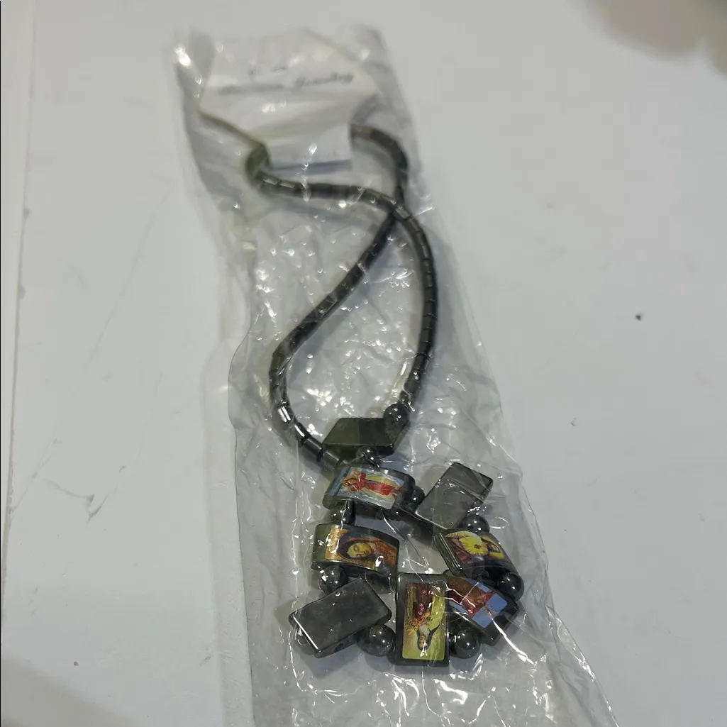 Fashion Jewelry Charcoal Beaded Necklace Black - Image 12