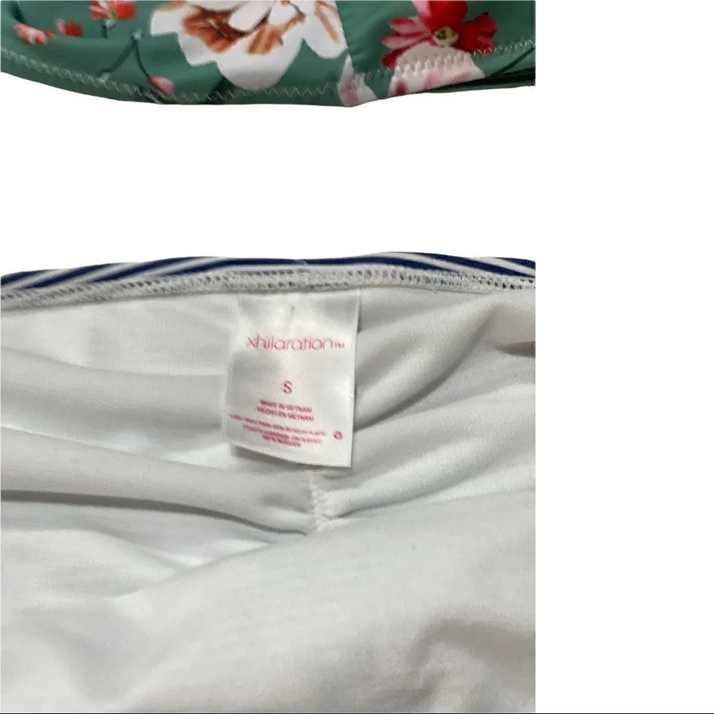 Shein Bandeau Floral & Stripe Bikini Size Small - Image 5