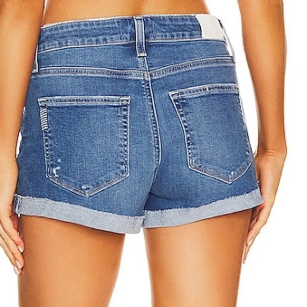 Paige Jimmy Jimmy Emilia Destructed Cuffed High Rise Denim Blue Jean Shorts 32 - Image 2