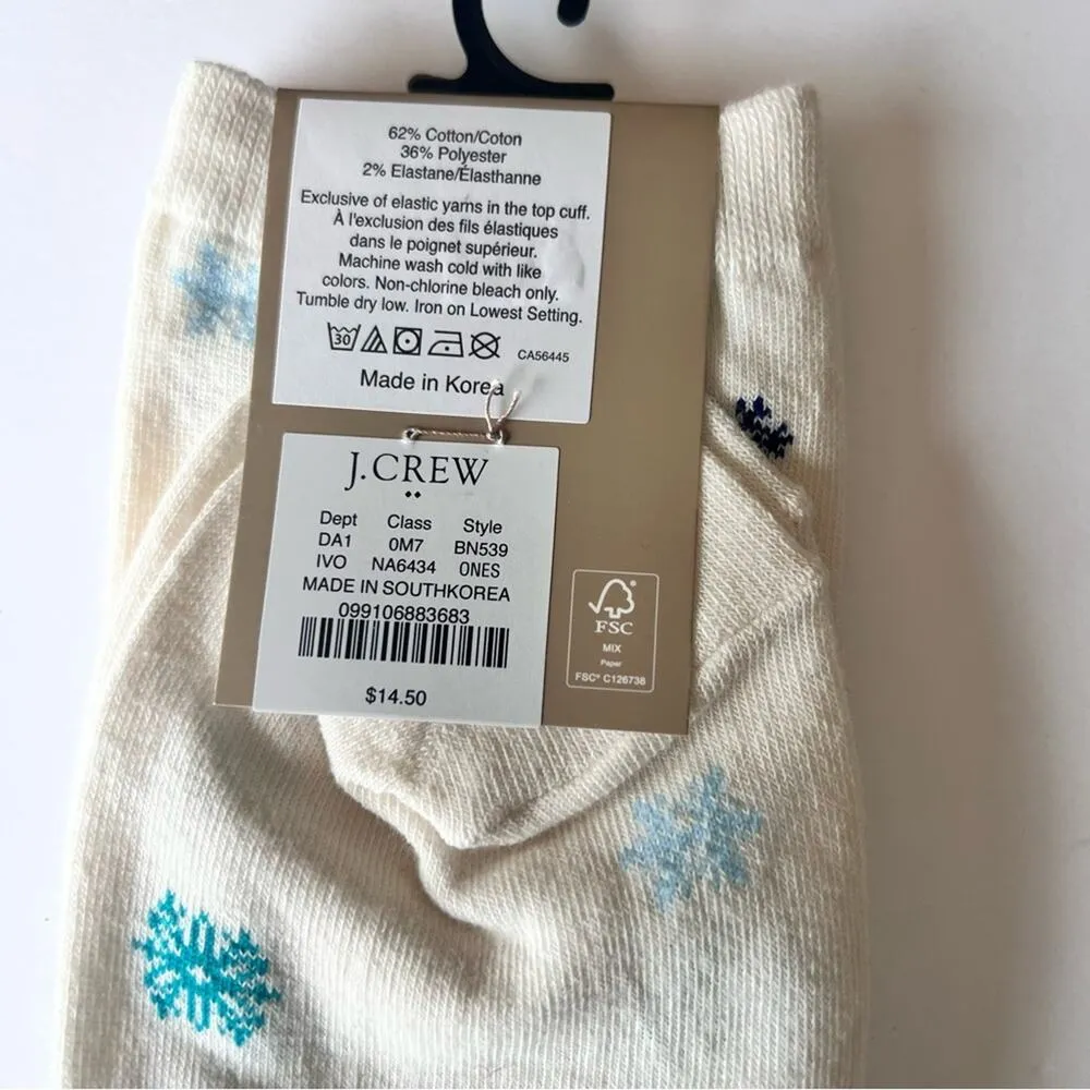 J.Crew Winter Snow Flake Theme style Trouser Socks One Size NWT - Image 6