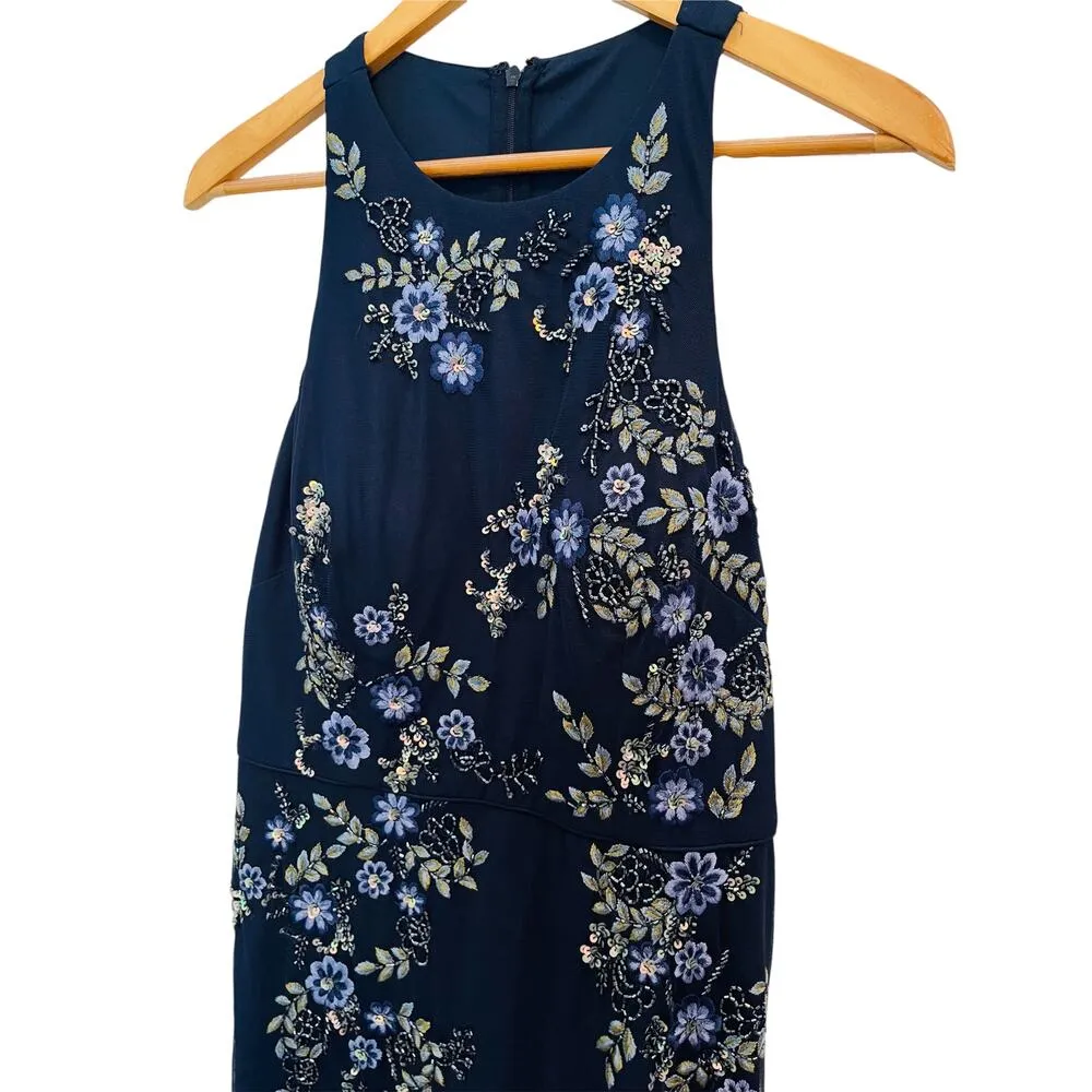 Aidan Mattox Embellished Floral-Embroidered Column Long Gown size 8 NWT - Image 10