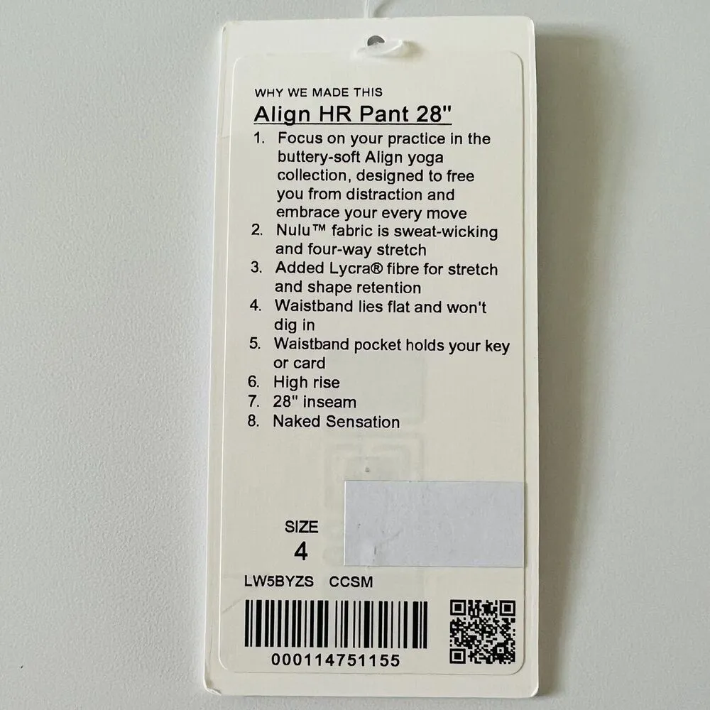 LULULEMON ATHLETICA City Camo Silver Drop Mult Align HR Pant 28" Leggings - US 4 - Image 8