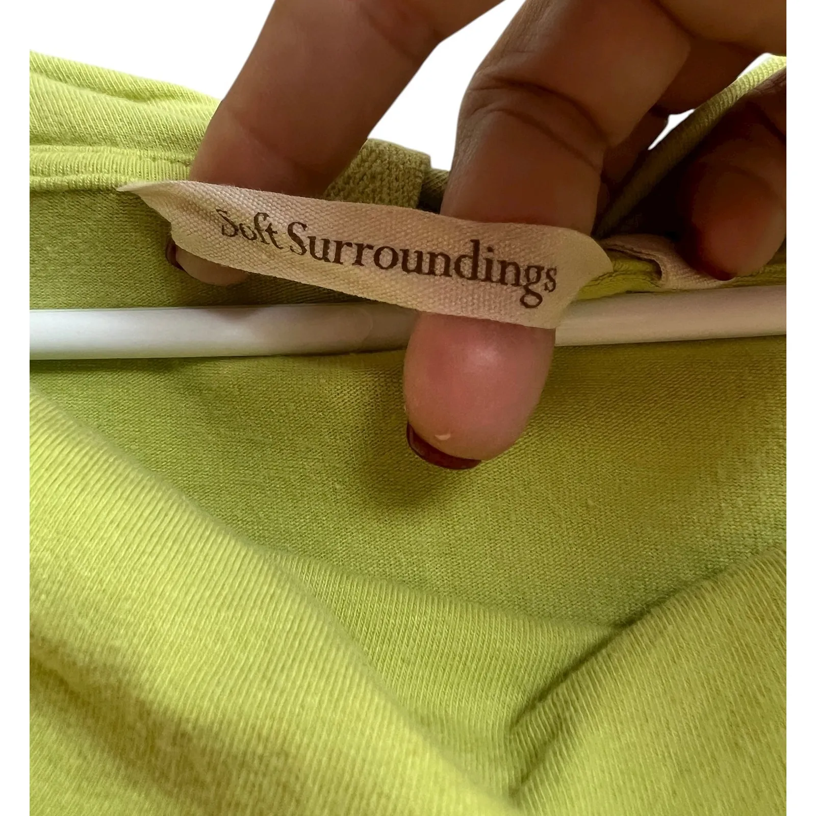 Soft Surroundings Green Cowl Neck Top Tunic Medium - Image 2