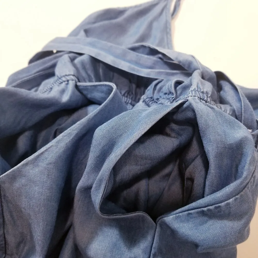 Lover's + Friends Denim Chambray Blue Belted Jumpsuit - Image 11