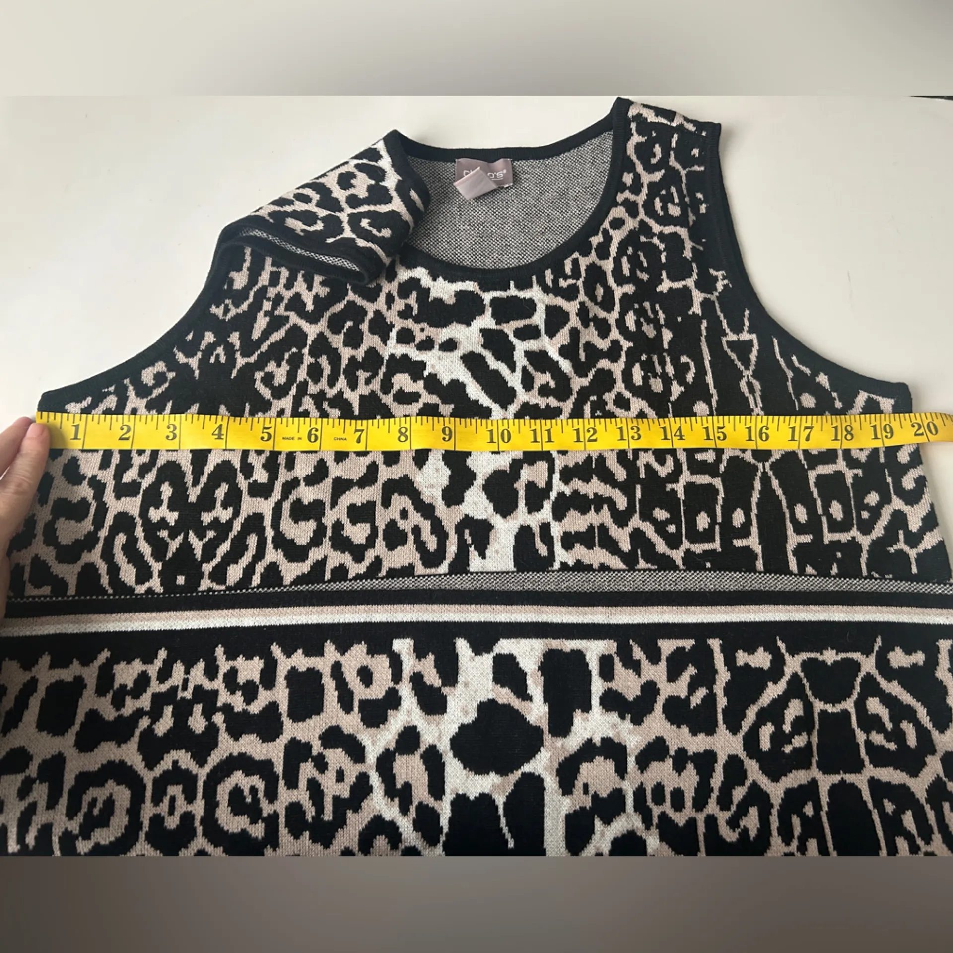 Chico’s Women’s Leopard Print Sleeveless Tank Top Size 2 - Image 5