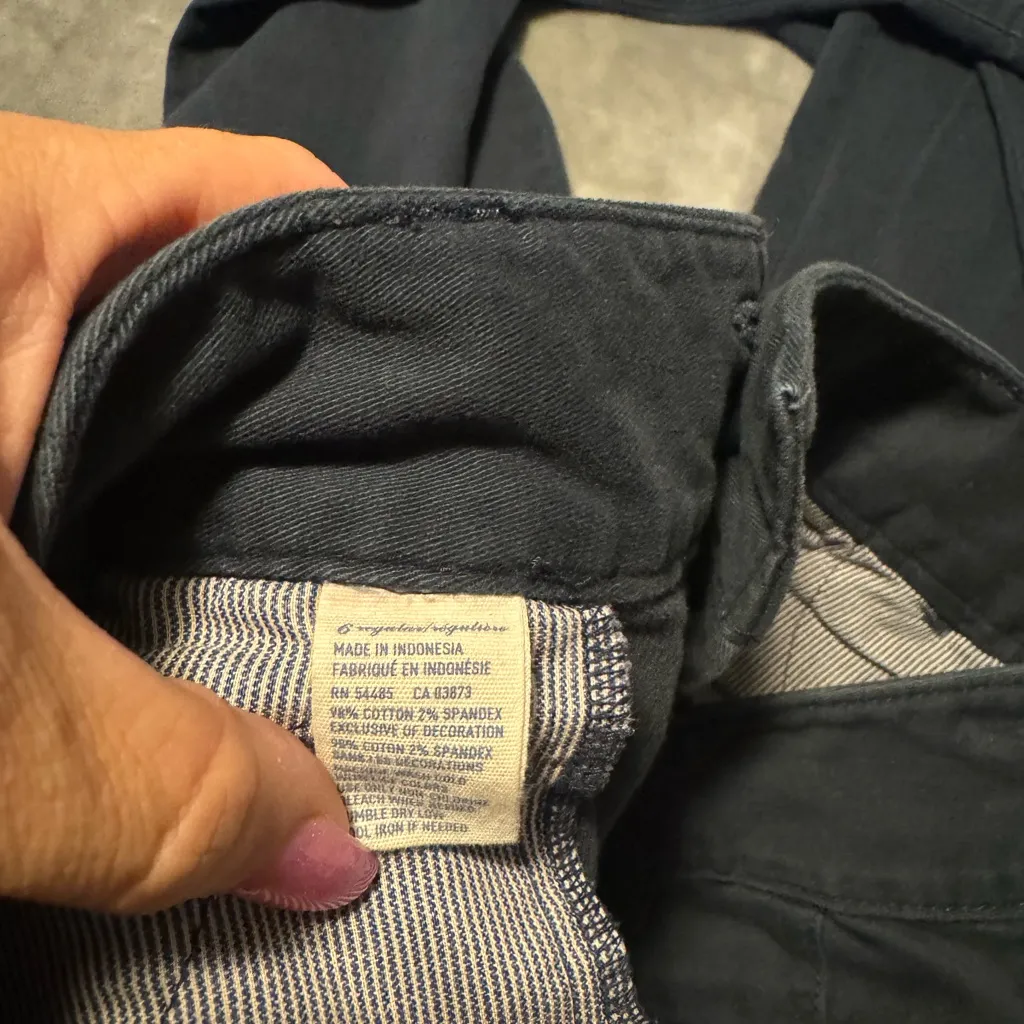 Vintage American Eagle Outfitters Women's Navy Boot Cut Pants - Image 5