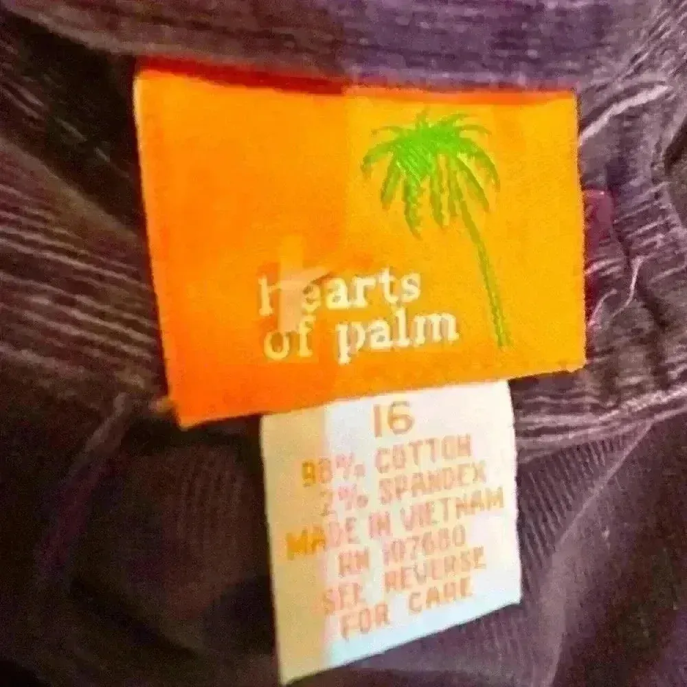 NWT Hearts of palm women pants pilgrim color, velvet, size 16 - Image 3