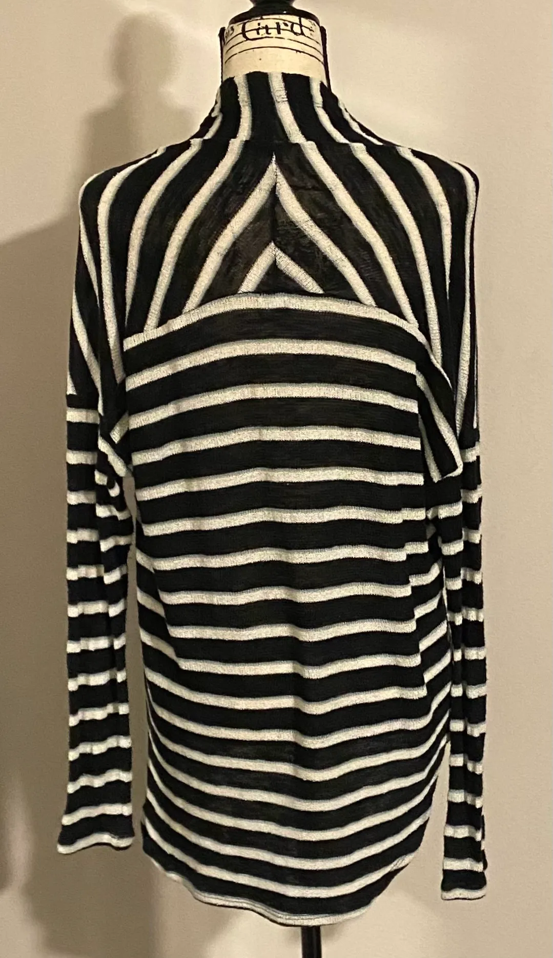 Open Front Striped Knit Cardigan Sweater - Image 3