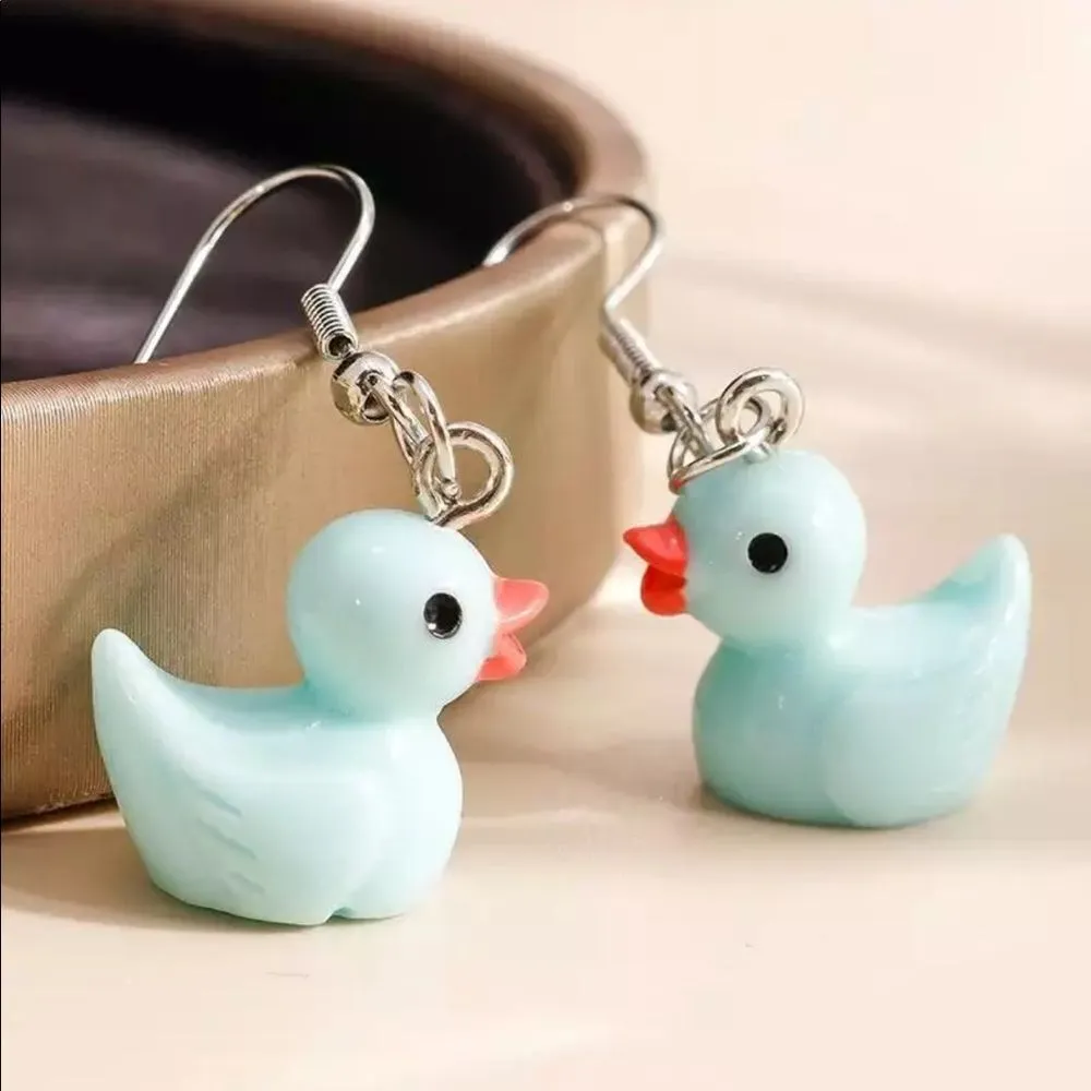 🆕Blue Duck Charm Dangle Earrings Blue - Image 2