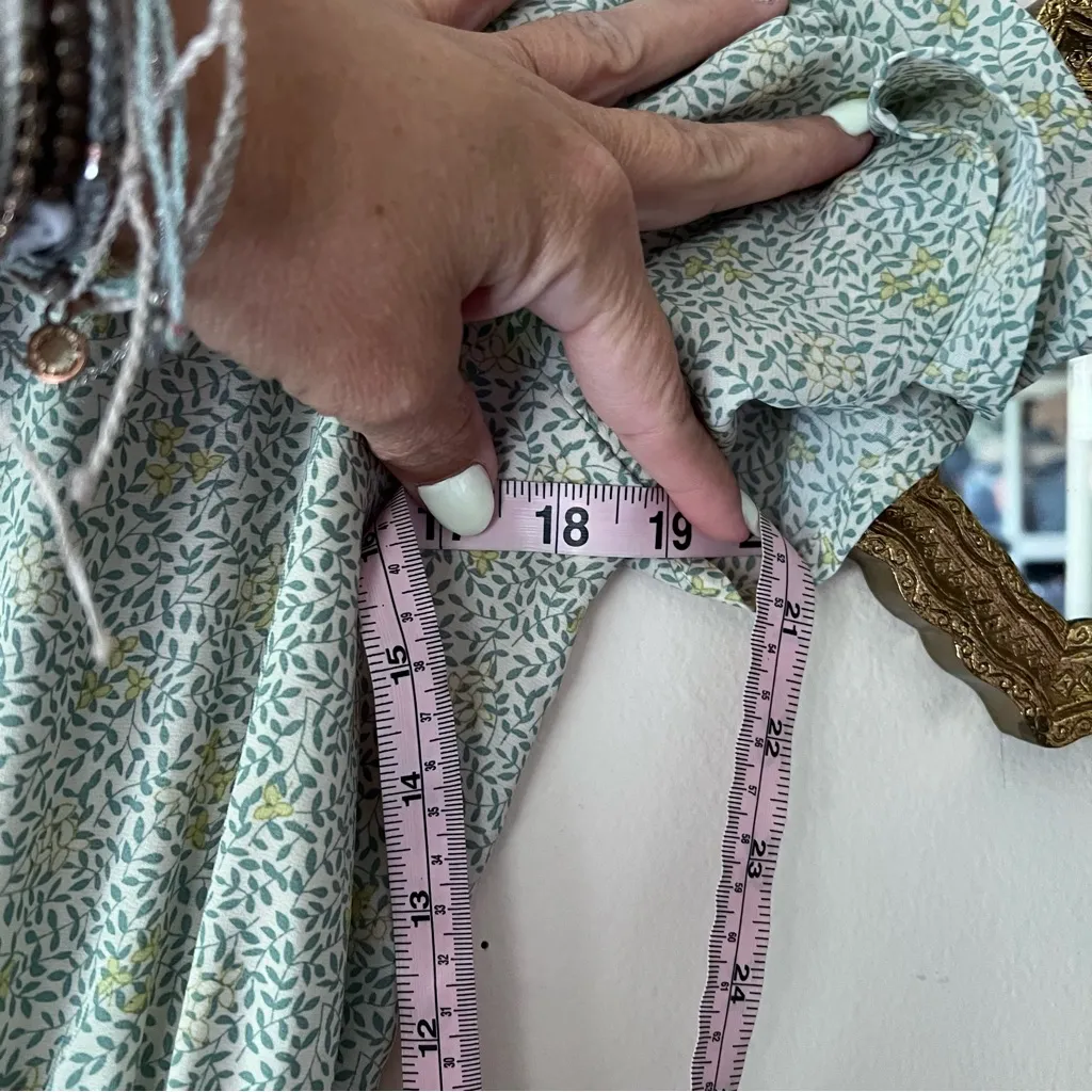 POLAGRAM Mint Green Floral Pleated Midi Dress Women's SIZE MEDIUM new with tags‎ - Image 9