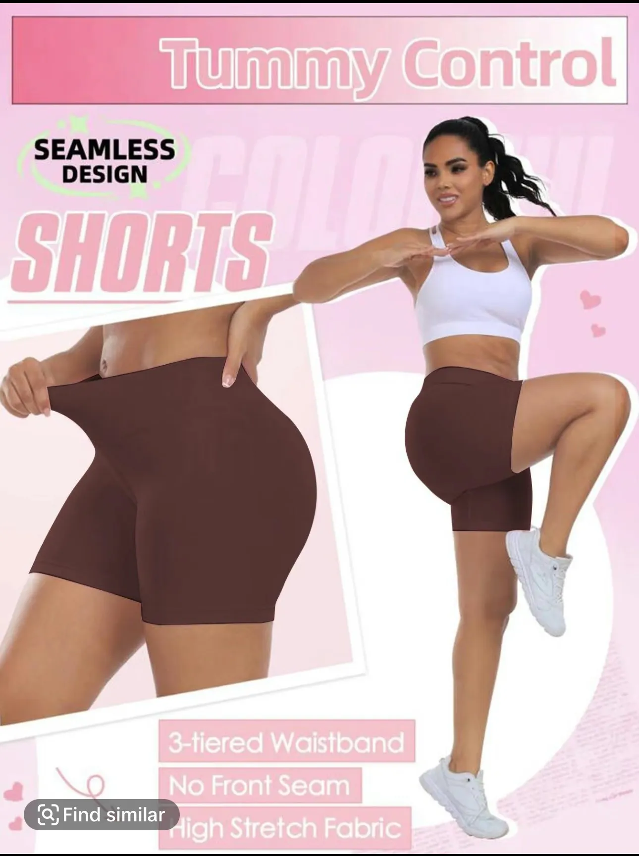 Workout Shorts Brown Size L - Image 2