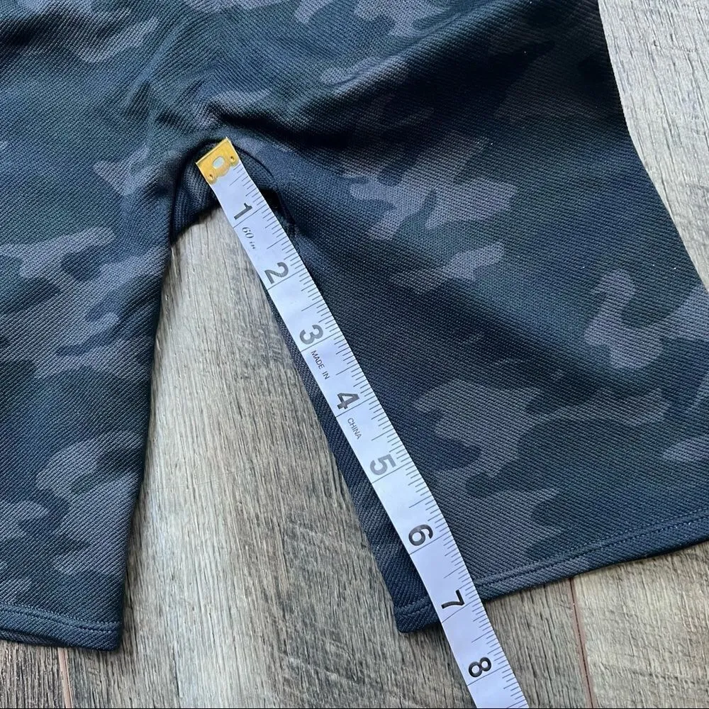 Spanx Grey Black Look at Me Now Camo High Waisted Biker Shorts Shape Wear XS - Image 6