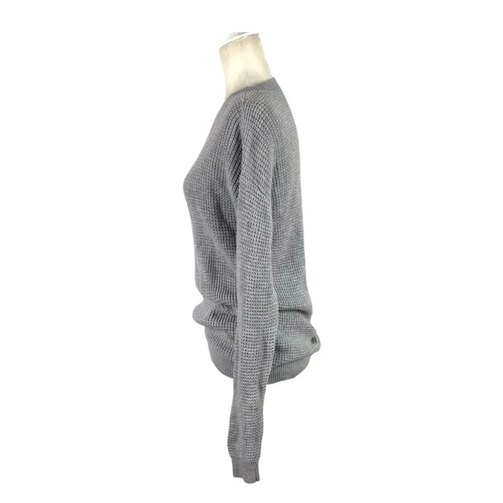 Wilfred Free Aritzia 100% Merino Wool Gray Knitted Crew Neck Sweater Size XS - Image 8