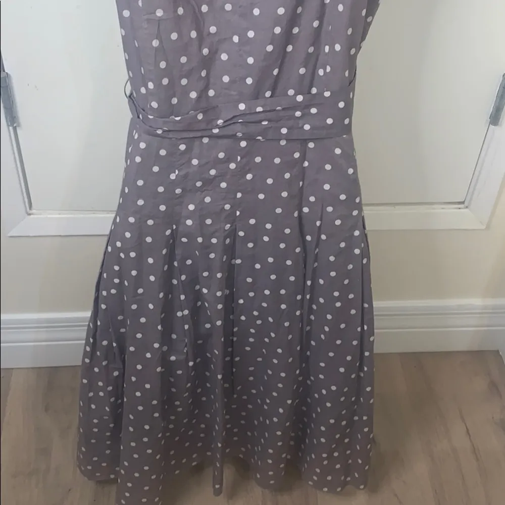 - polka dot dress tan & white pretty woman dress style s12 - Image 11