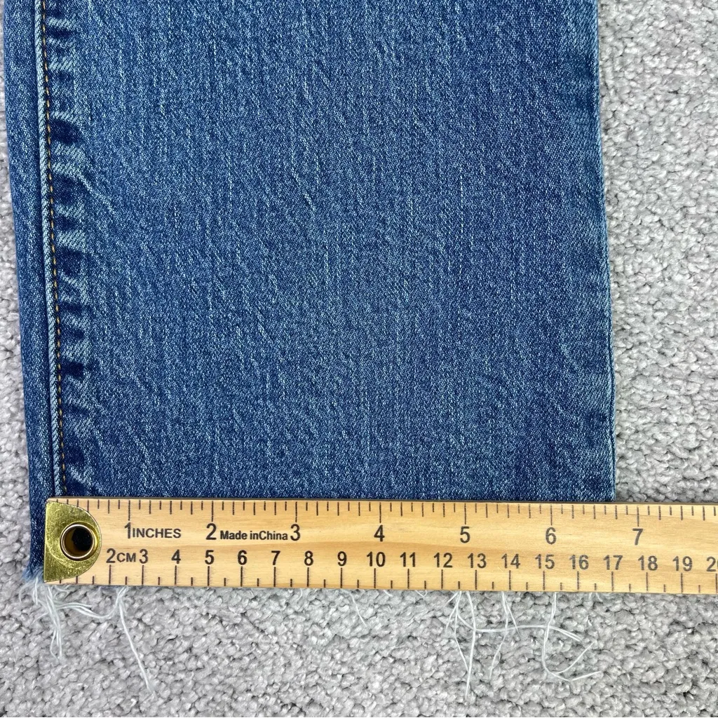 J. Crew Jeans Women’s 25 Blue Flare Crop Mid-Rise Dark Wash Raw Hem Ripped - Image 11