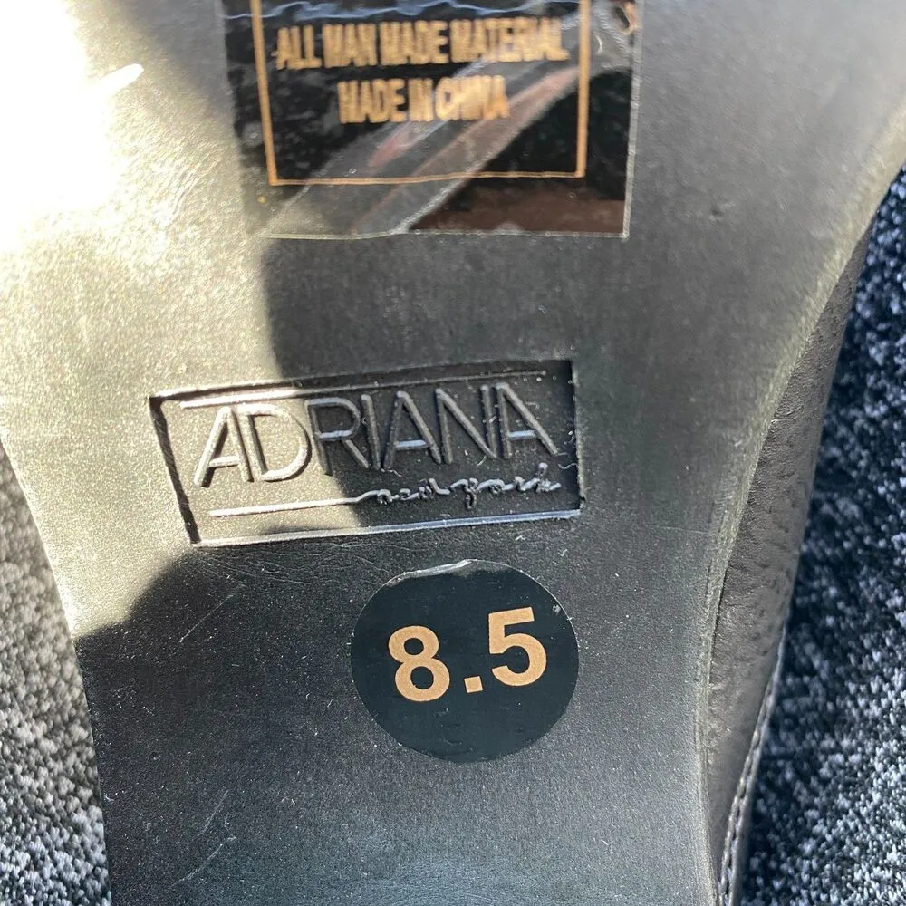 NWT Adriana New York Zippered Booties 3" Heel in Vegan Leather Sz 8.5 Black - Image 7