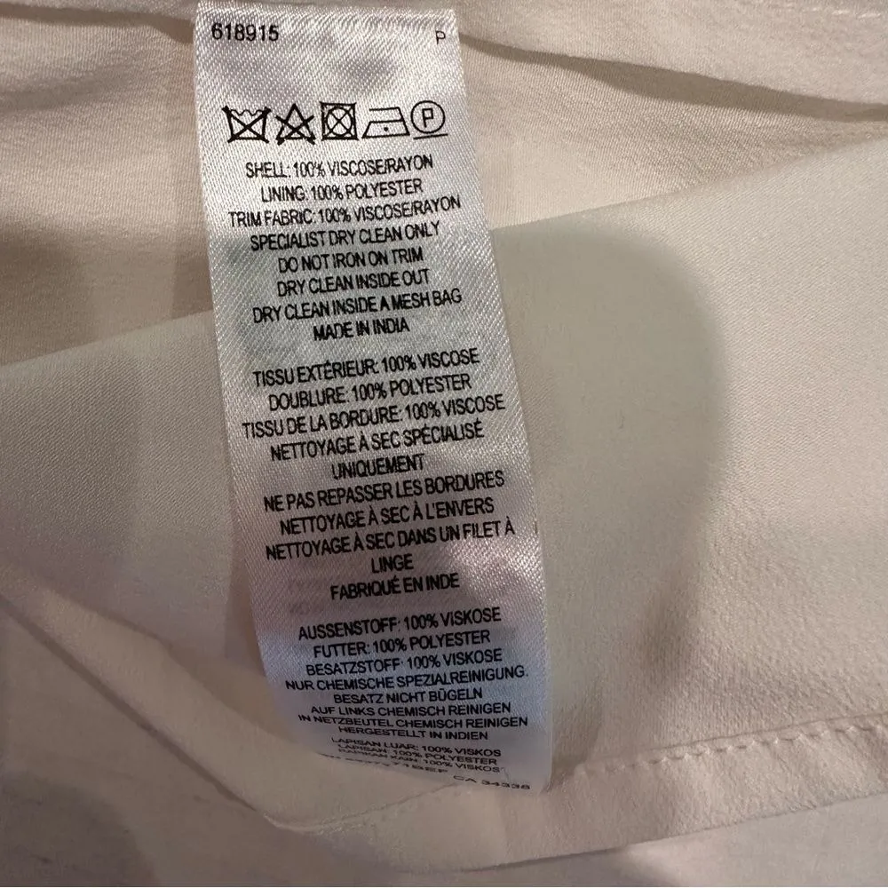 French Connection Lilli‎ Sequins Flared Party Dress Women's 2 Ivory Lined - Image 11