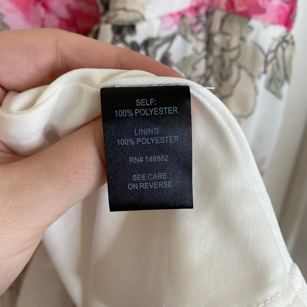 TORRID Ivory Floral Print Chiffon Skater Tank Dress Plus Size 6X Feminine Flirty - Image 5