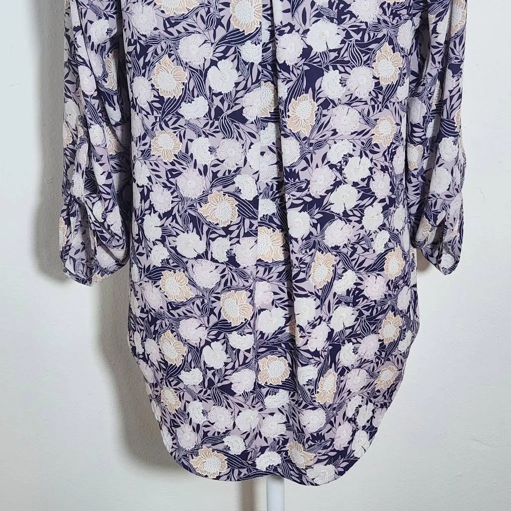 Daniel Rainn Purple Floral Blouse Size Small Purple and Gray 3/4 Sleeve Top - Image 6