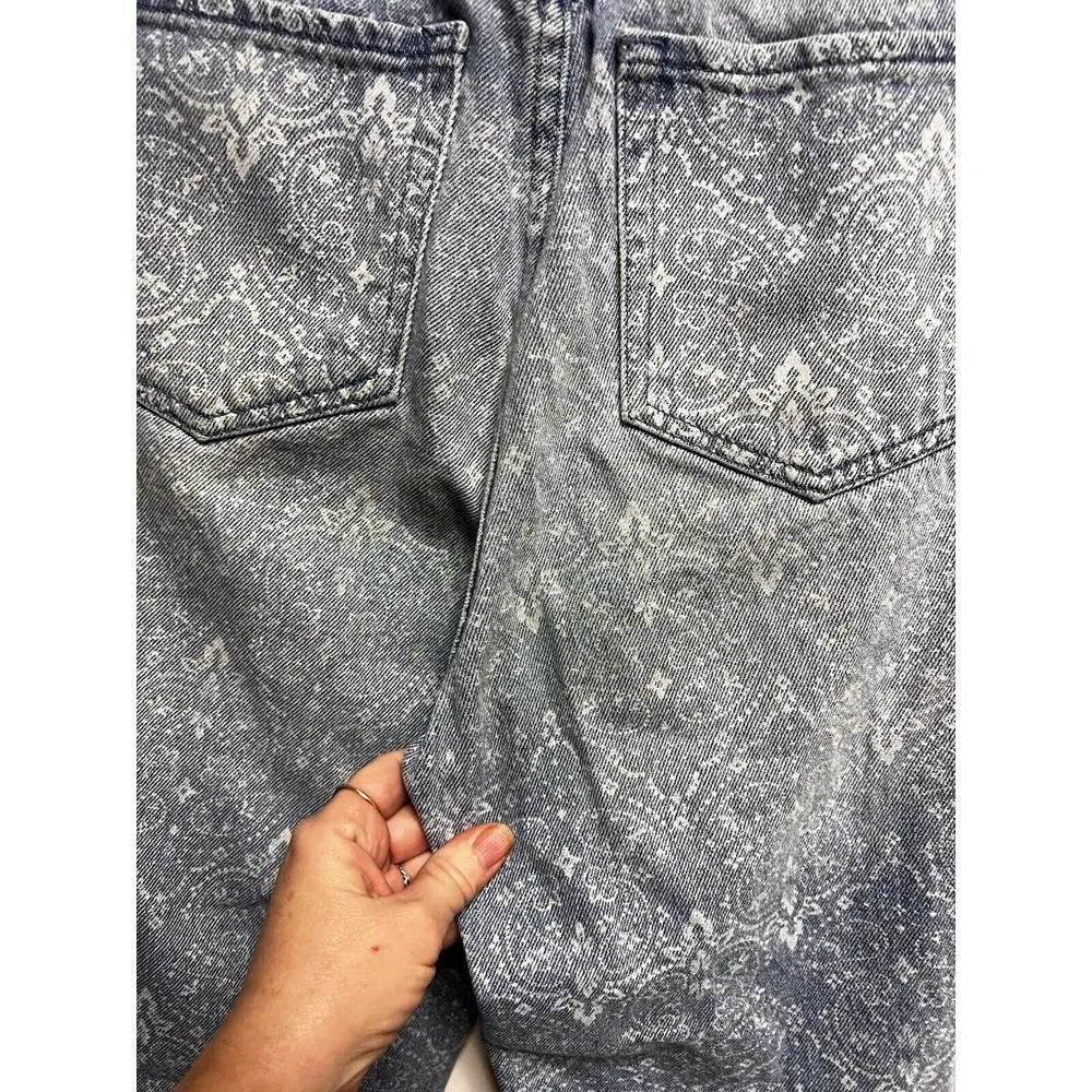 0130 Simple Society High Rise Patterned Women Size 3 26 Juniors Crop Ankle Blue - Image 6