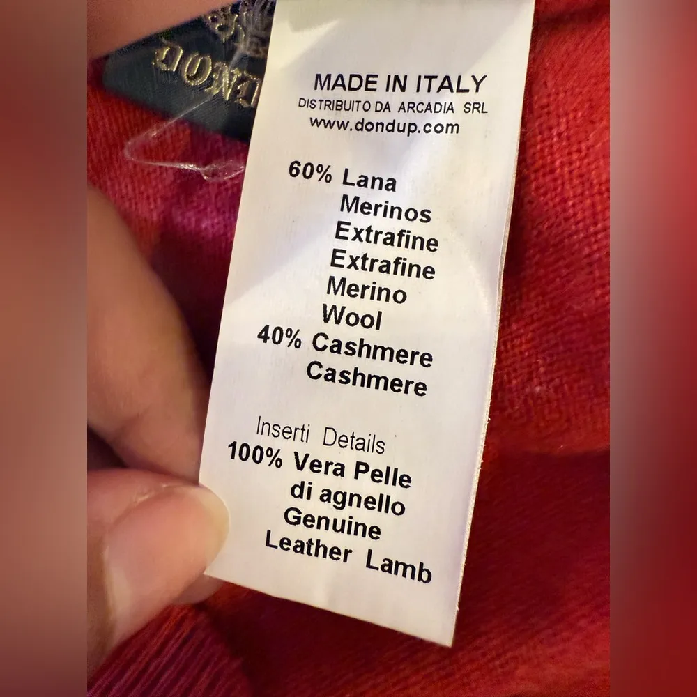 Dondup Sweater Cashmere Merino Wool lamb elbow leather patch Size L man Brown Size L - Image 5