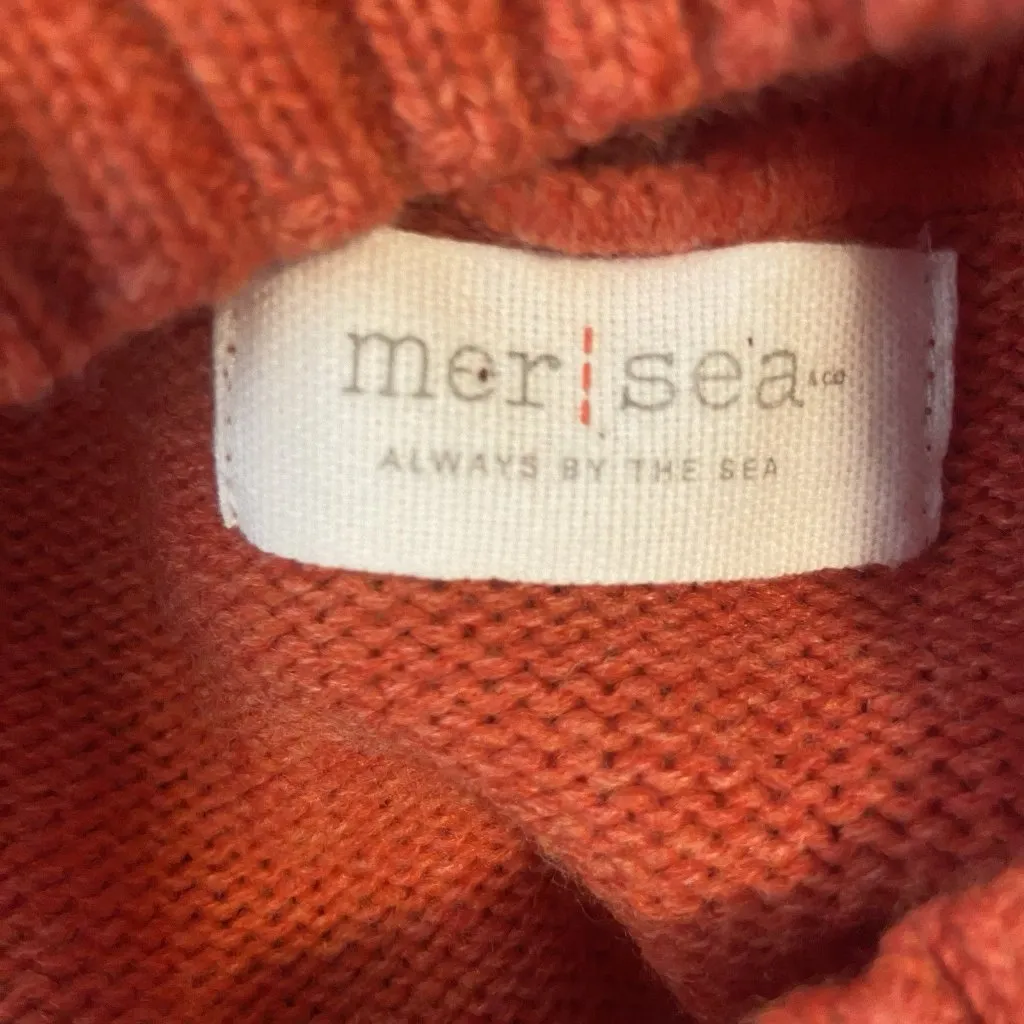 Mer Sea Sweater One Size Orange Paprika Lisbon Traveler Lattice Knit Boxy Preppy - Image 3