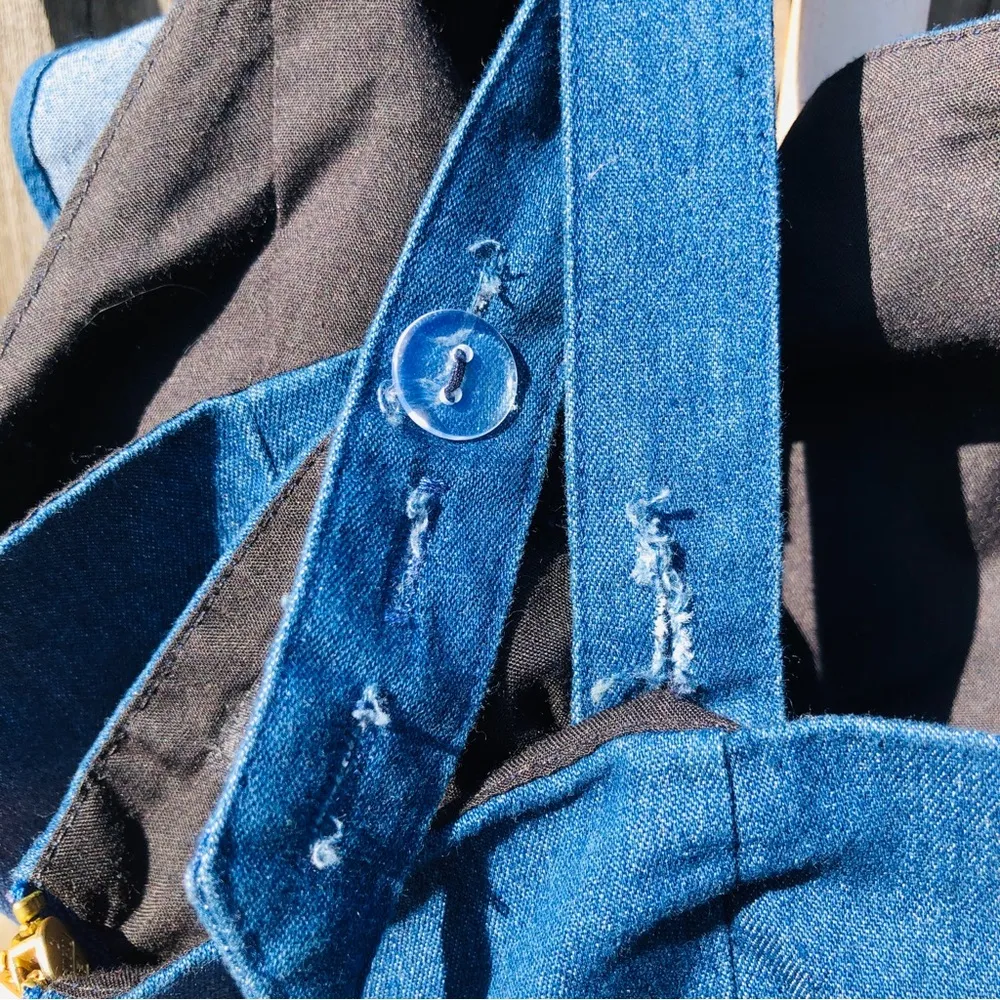 English Laundry jean ruffle romper Large Blue - Image 8