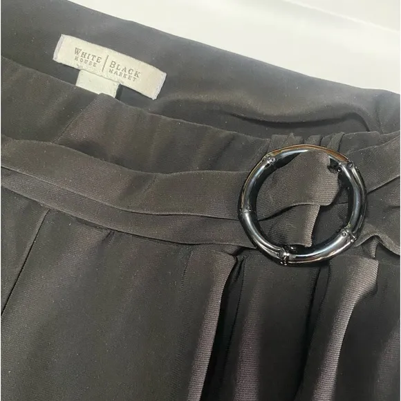 White House/Black Market cropped‎ black wide leg dress pants - Image 5