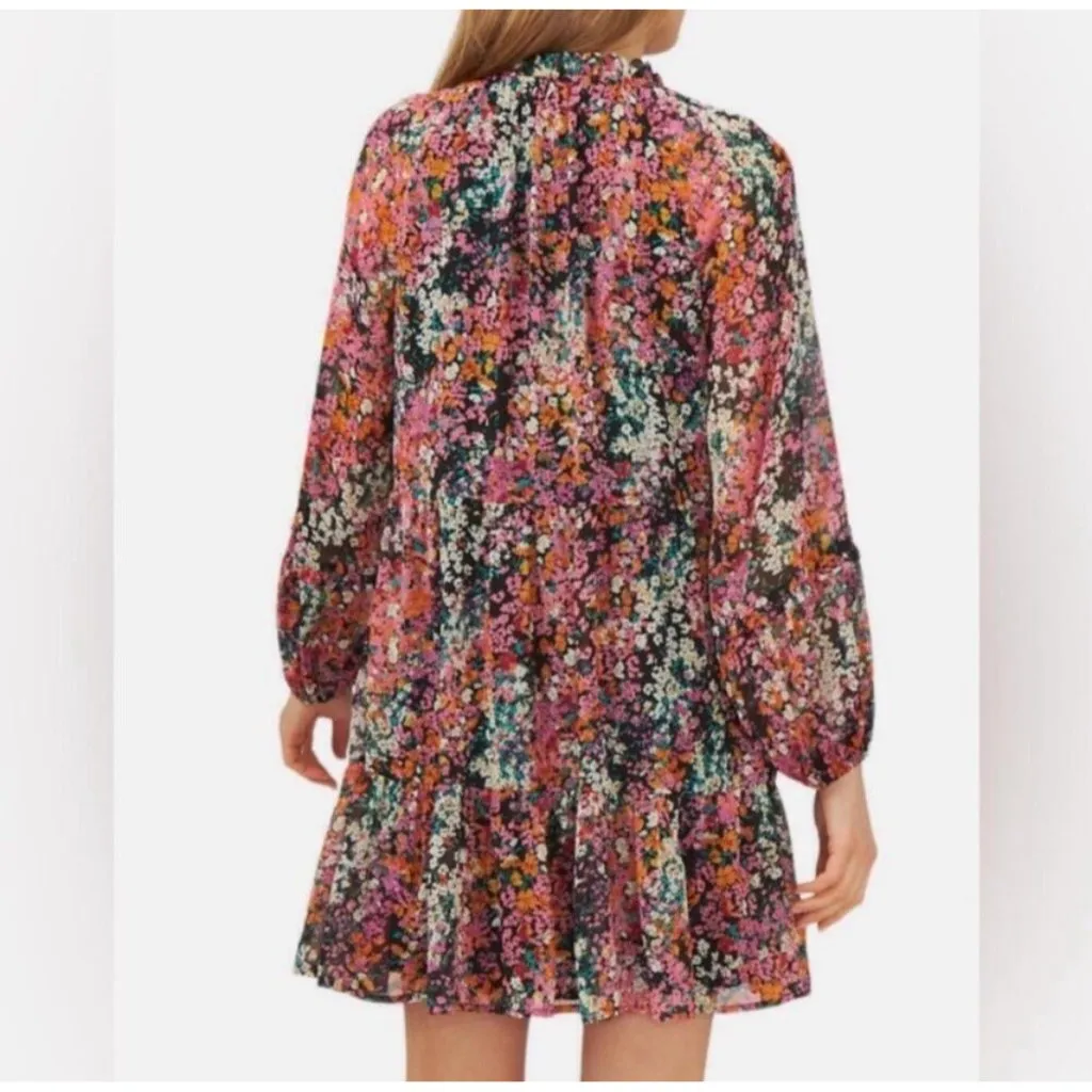 Vince Camuto Floral tiered baby doll Dress V-Neck Long Sleeve multi NEW - Image 4